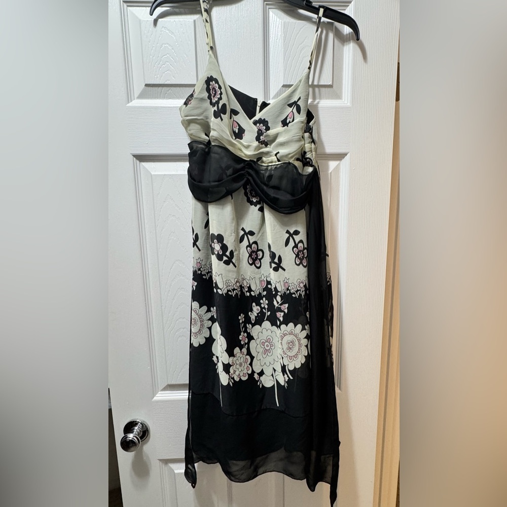Hale Bob Black and White Floral Dress